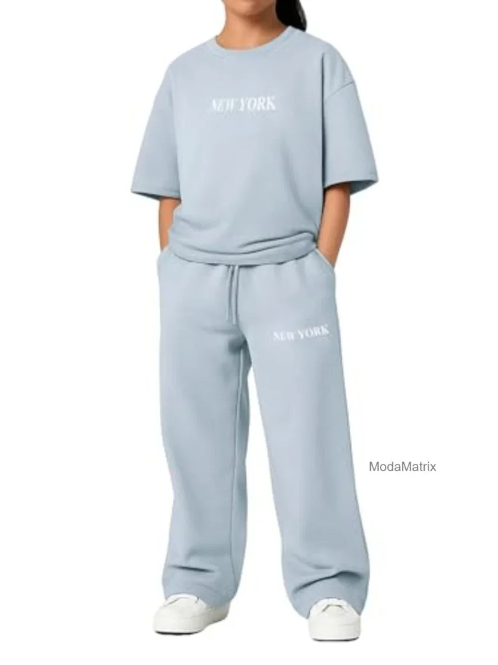 Girls 2 Piece Outfit Graphic Tee and Baggy Sweatpants Set
